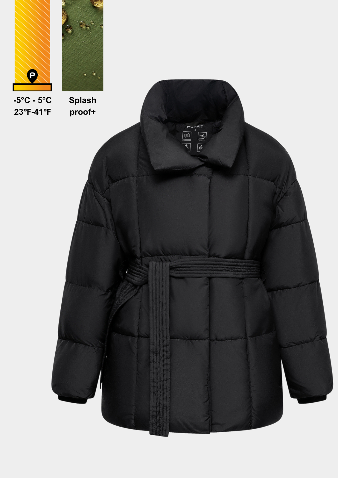 NOVA | GIACCA PUFFER CORTA CON CINTURA