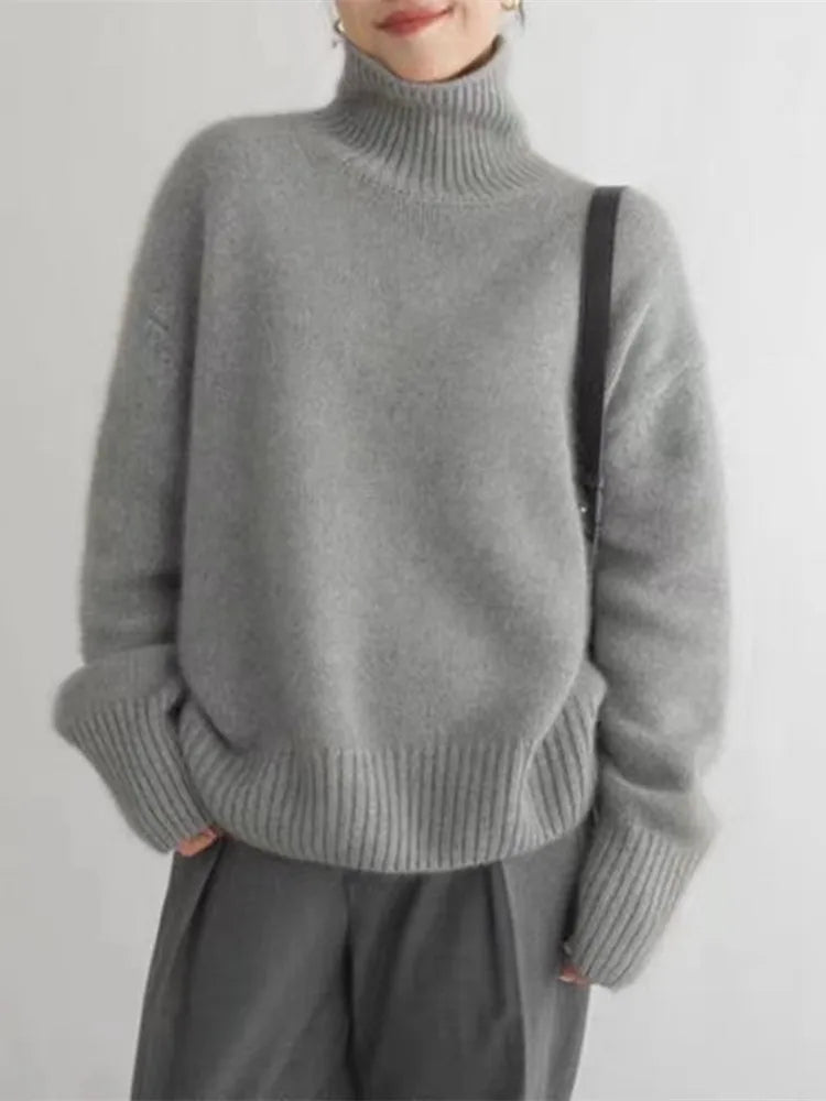 Amaya | Maglione a Collo Alto in Cashmere di Lusso