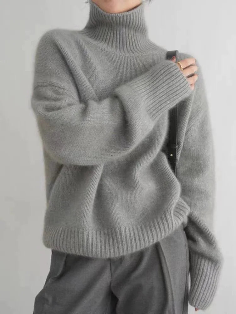 Amaya | Maglione a Collo Alto in Cashmere di Lusso