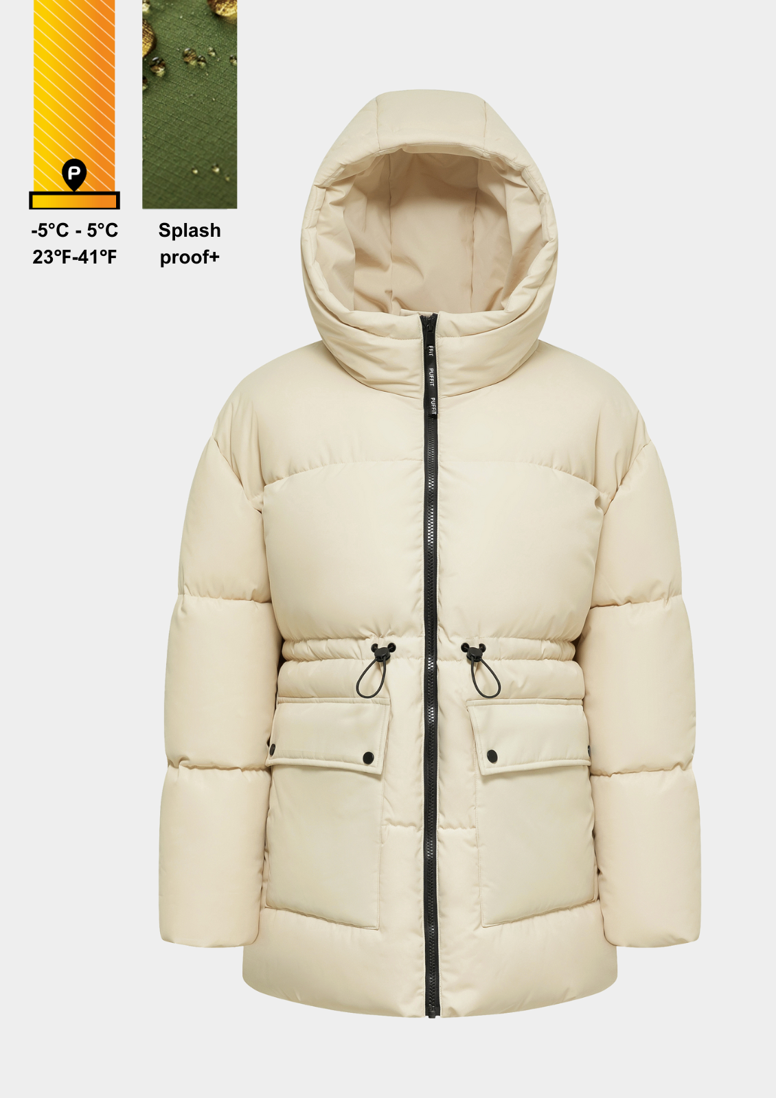 EVA | GIACCA PUFFER CON CAPPUCCIO IMPERMEABILE