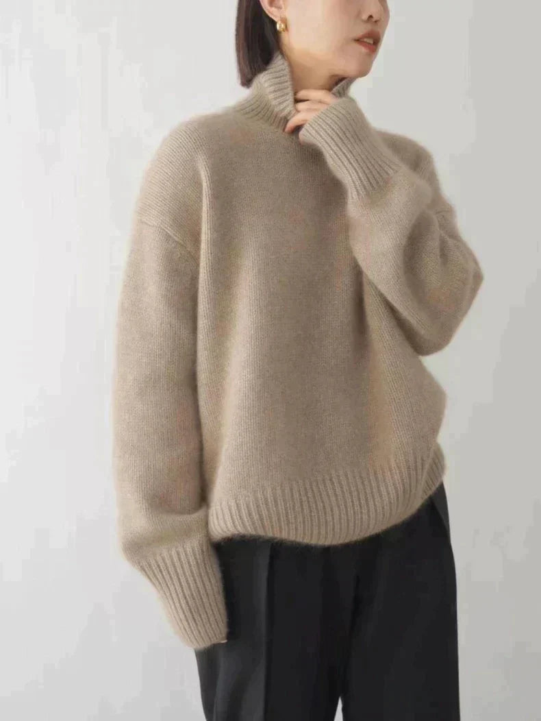 Amaya | Maglione a Collo Alto in Cashmere di Lusso