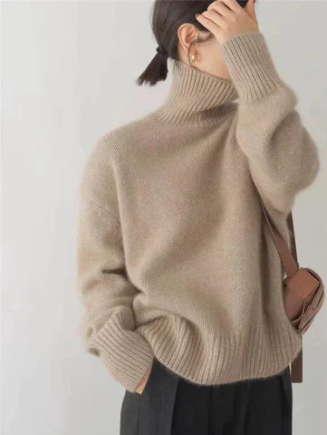 Amaya | Maglione a Collo Alto in Cashmere di Lusso