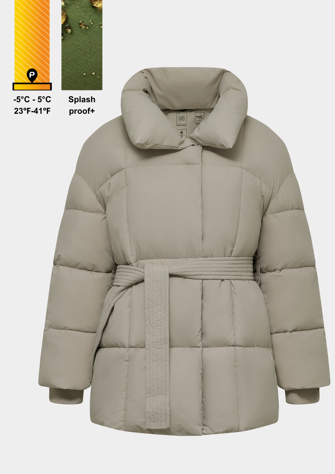 NOVA | GIACCA PUFFER CORTA CON CINTURA