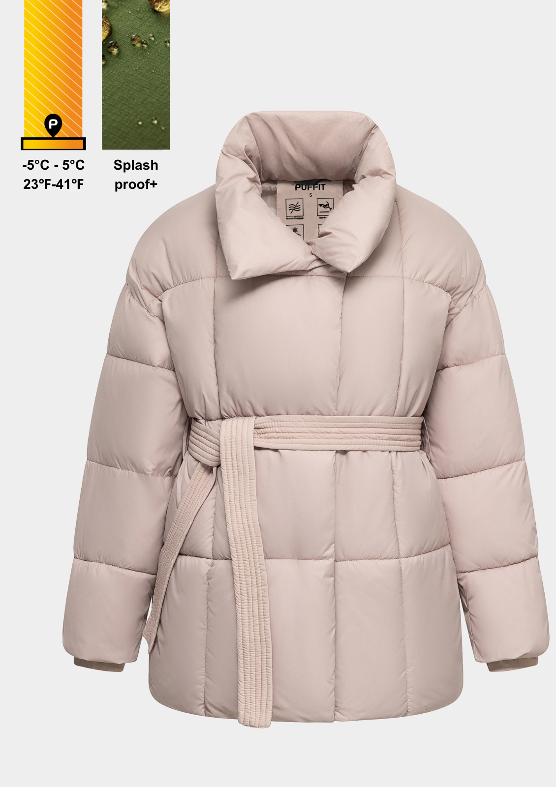 NOVA | GIACCA PUFFER CORTA CON CINTURA