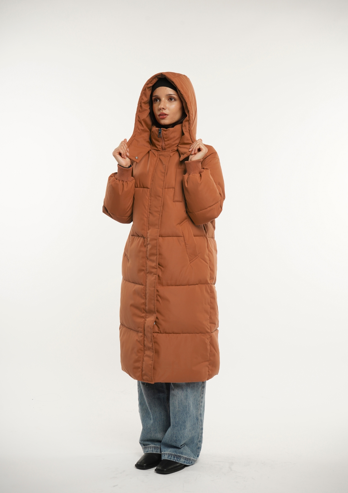 LUNA | GIACCA PUFFER LUNGA CON CAPPUCCIO