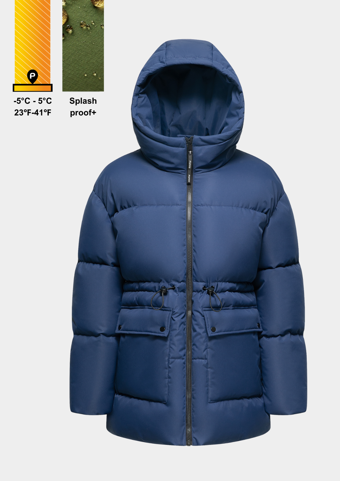 EVA | GIACCA PUFFER CON CAPPUCCIO IMPERMEABILE