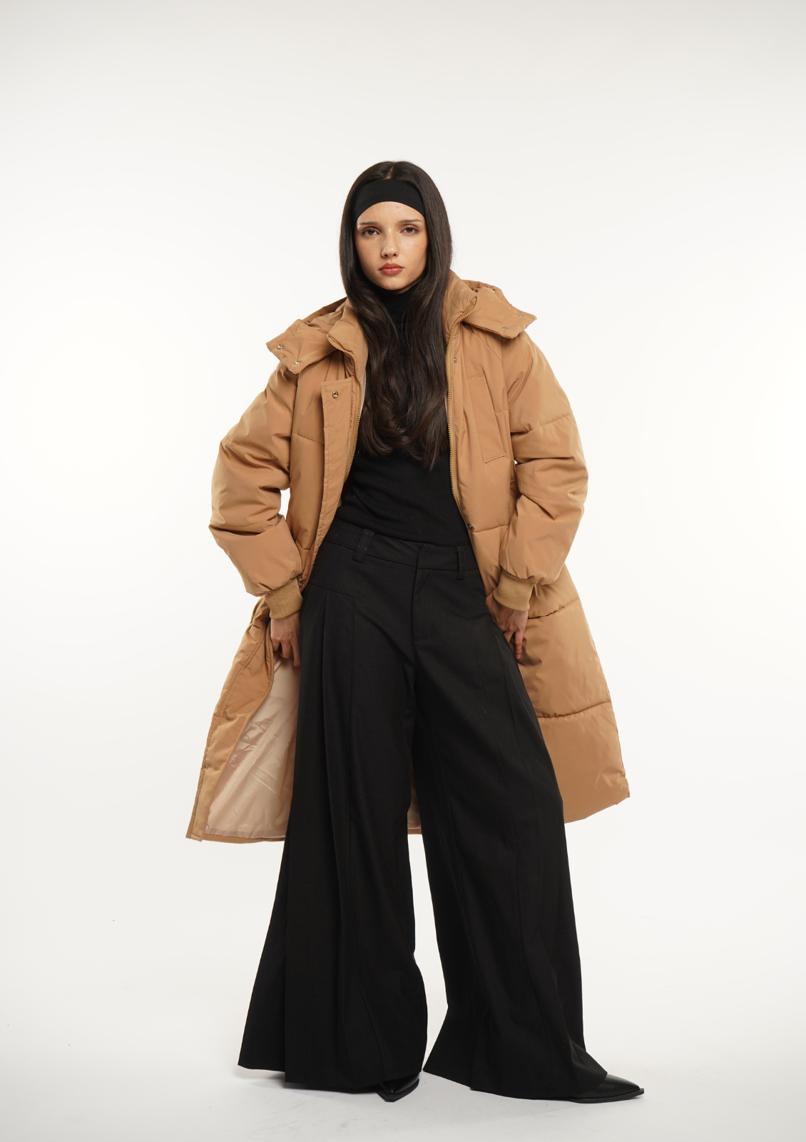 LUNA | GIACCA PUFFER LUNGA CON CAPPUCCIO