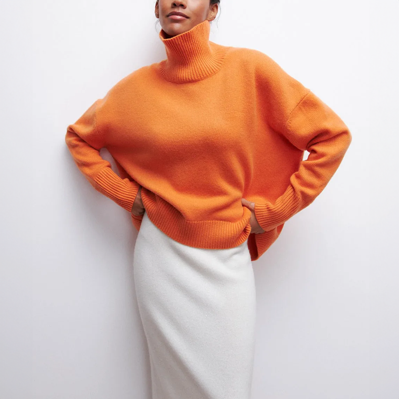 Amelia | Maglione elegante in maglia con collo alto