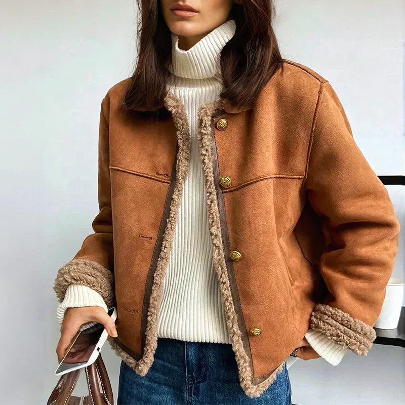 ANNA | GIACCA IN PELLE DI PECORA CON BOTTONI