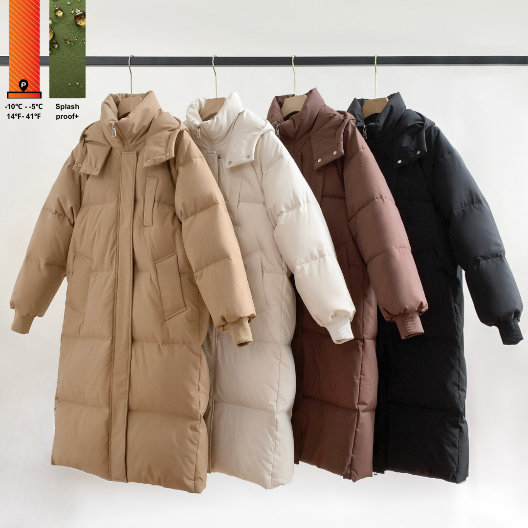 LUNA | GIACCA PUFFER LUNGA CON CAPPUCCIO