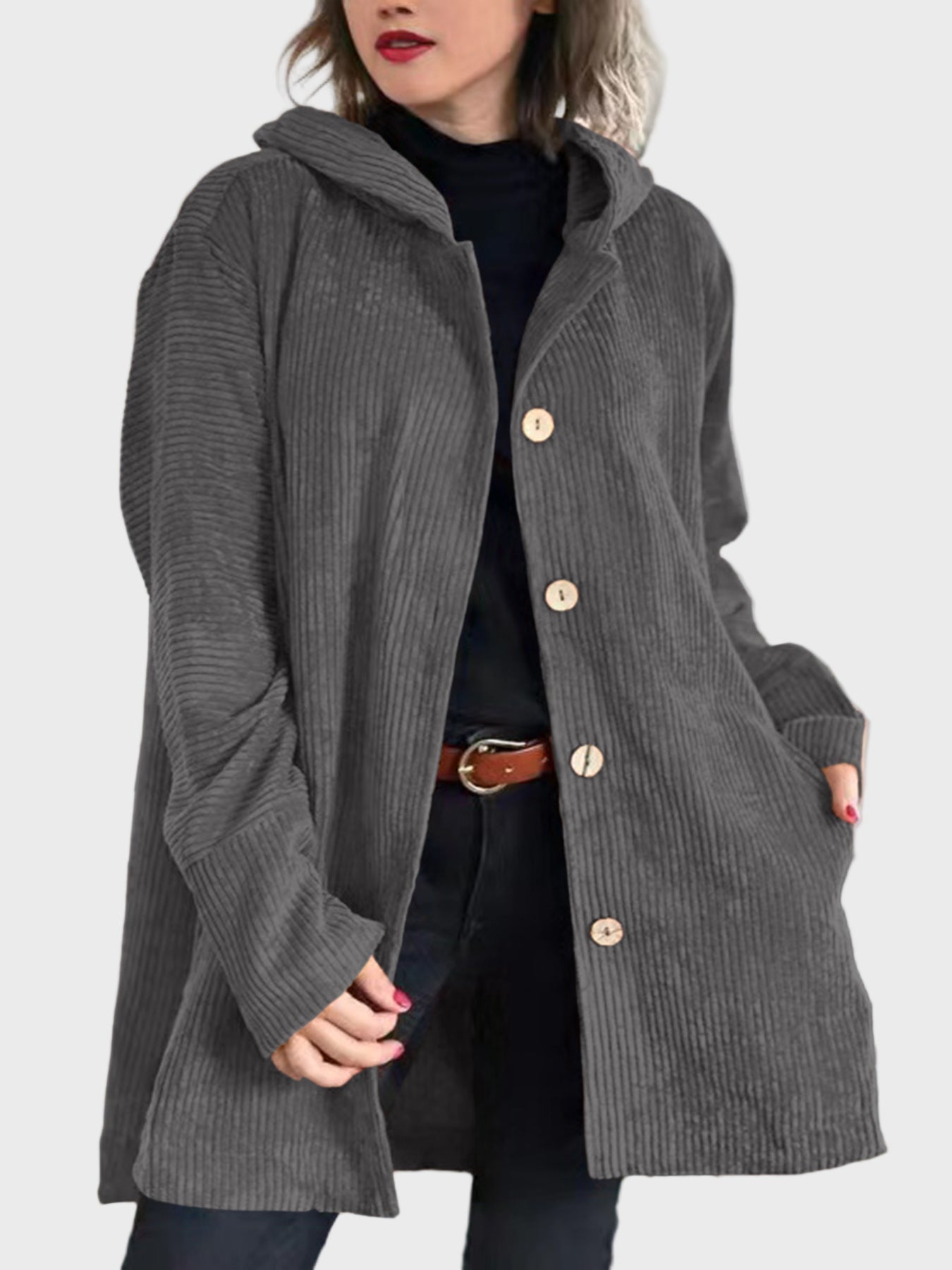 INDIE - GIACCA CON CAPPUCCIO IN CORDUROY