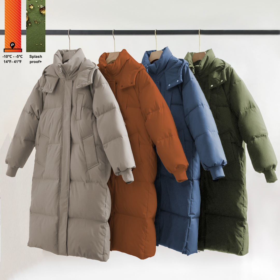 LUNA | GIACCA PUFFER LUNGA CON CAPPUCCIO