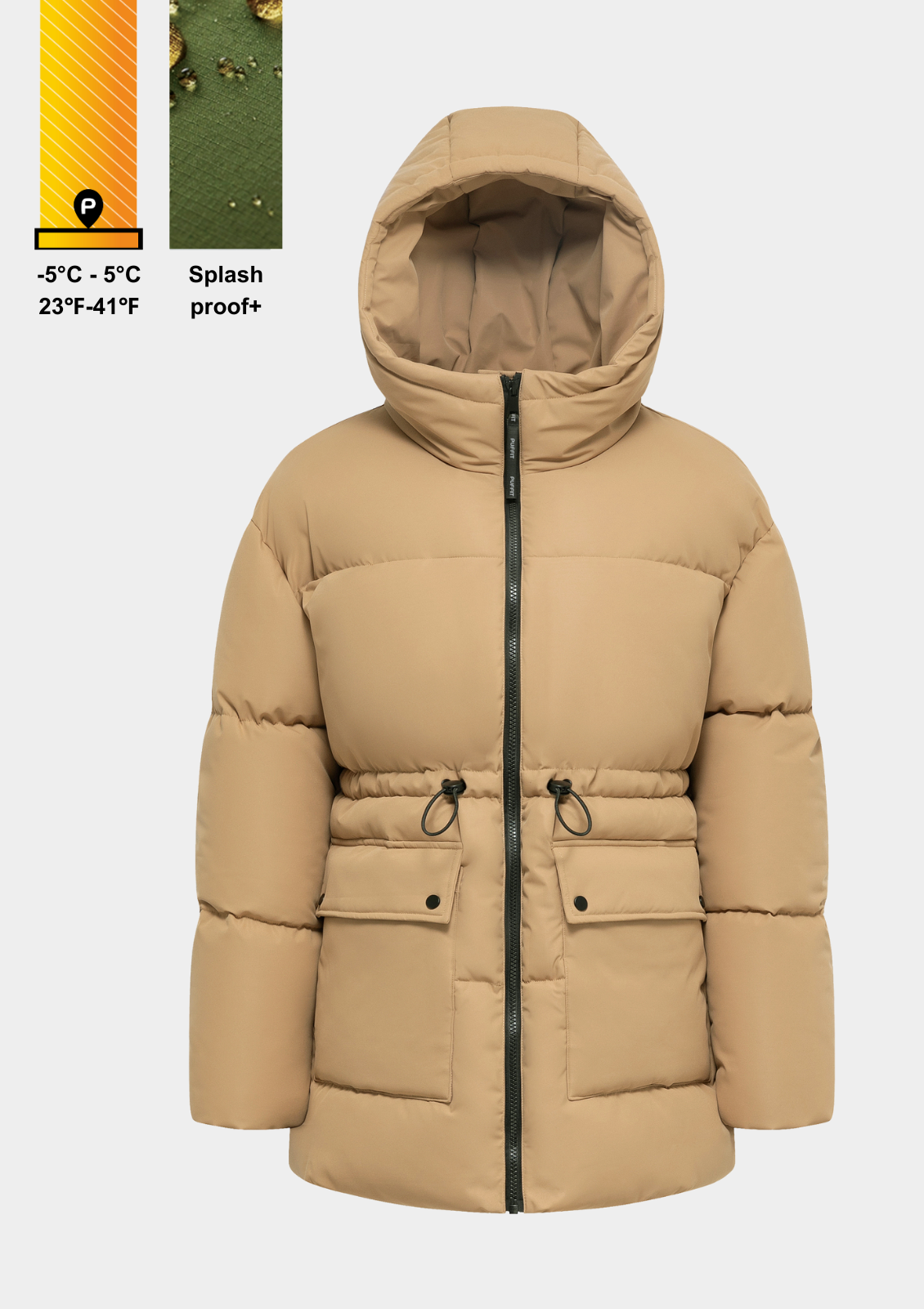 EVA | GIACCA PUFFER CON CAPPUCCIO IMPERMEABILE