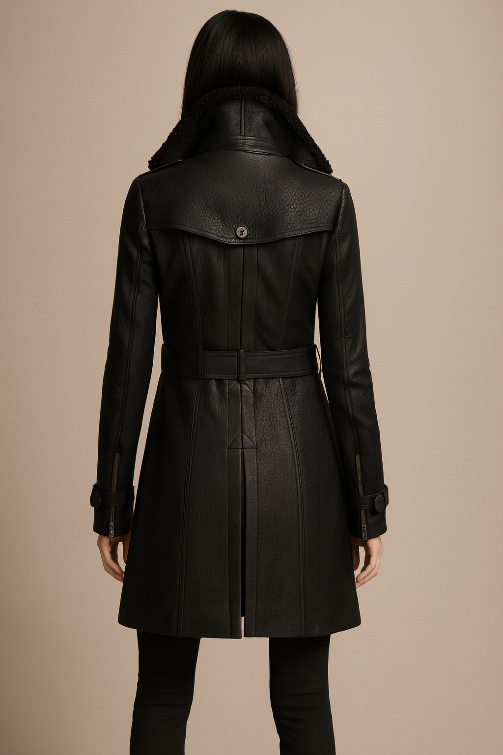ALLESSIA - CAPPOTTO IN PELLE ELEGANTE