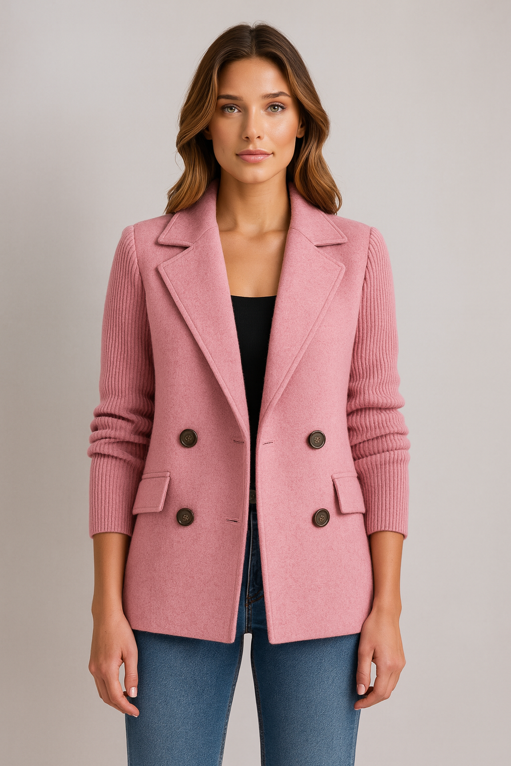 AMA - BLAZER CON MANICHE IN MAGLIA