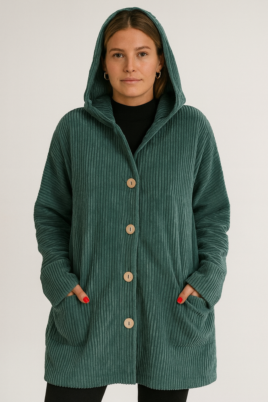 INDIE - GIACCA CON CAPPUCCIO IN CORDUROY