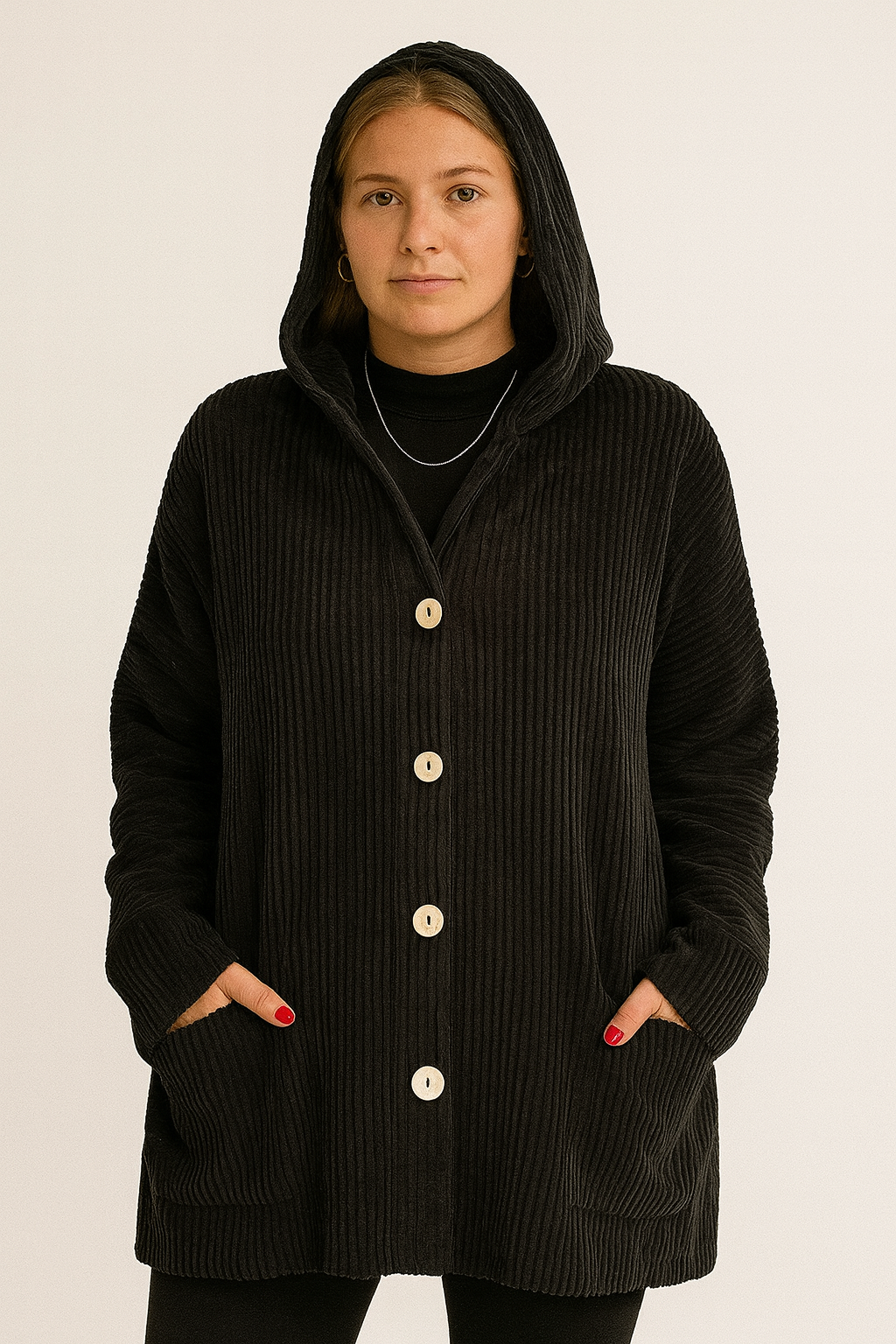 INDIE - GIACCA CON CAPPUCCIO IN CORDUROY