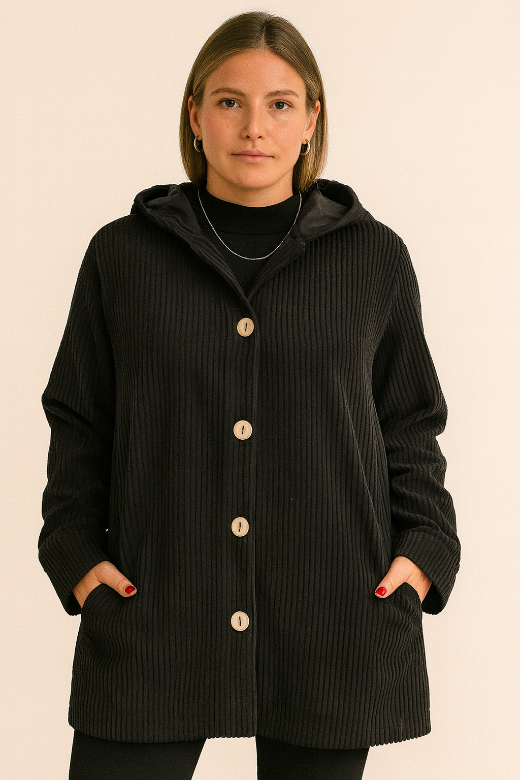 INDIE - GIACCA CON CAPPUCCIO IN CORDUROY