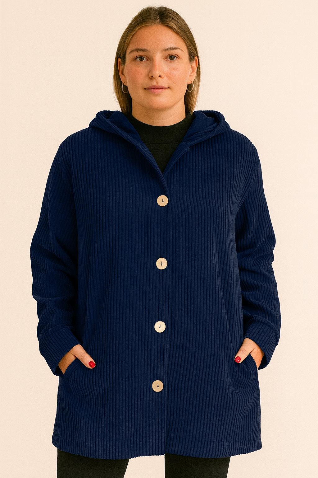 INDIE - GIACCA CON CAPPUCCIO IN CORDUROY