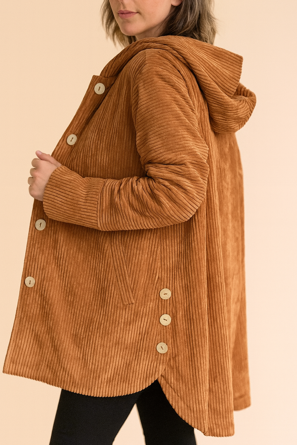 INDIE - GIACCA CON CAPPUCCIO IN CORDUROY