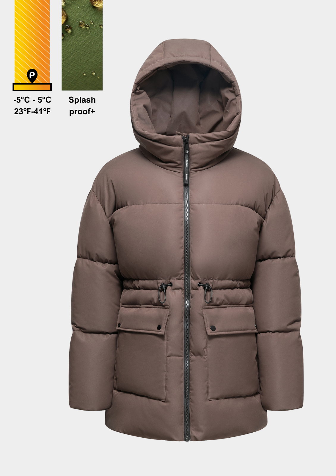 EVA | GIACCA PUFFER CON CAPPUCCIO IMPERMEABILE