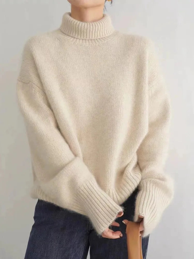 Amaya | Maglione a Collo Alto in Cashmere di Lusso