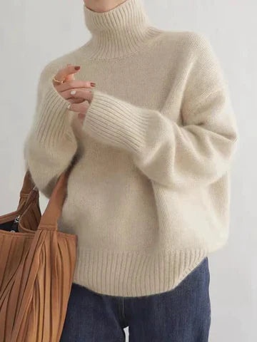 Amaya | Maglione a Collo Alto in Cashmere di Lusso