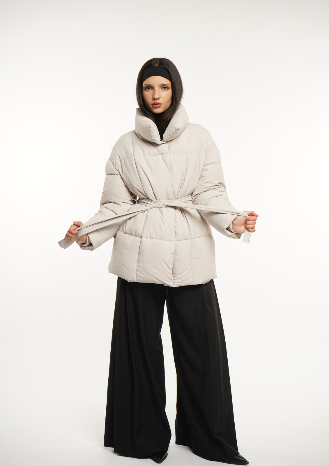 NOVA | GIACCA PUFFER CORTA CON CINTURA