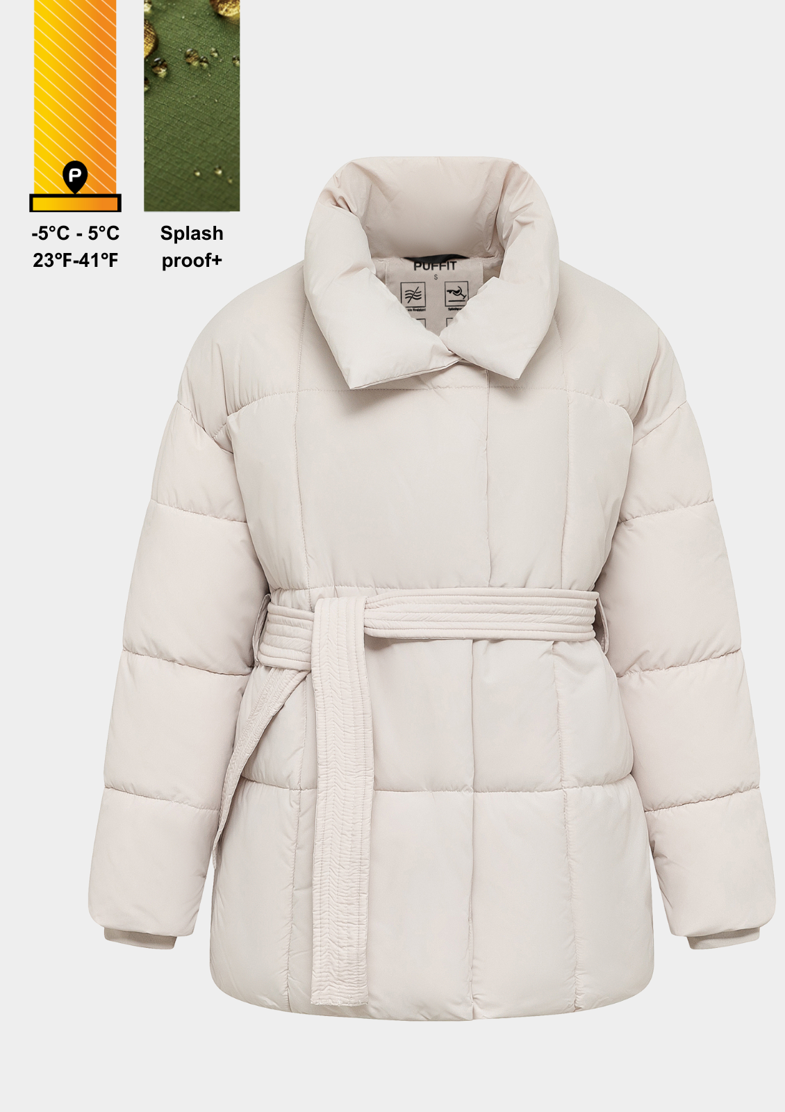NOVA | GIACCA PUFFER CORTA CON CINTURA