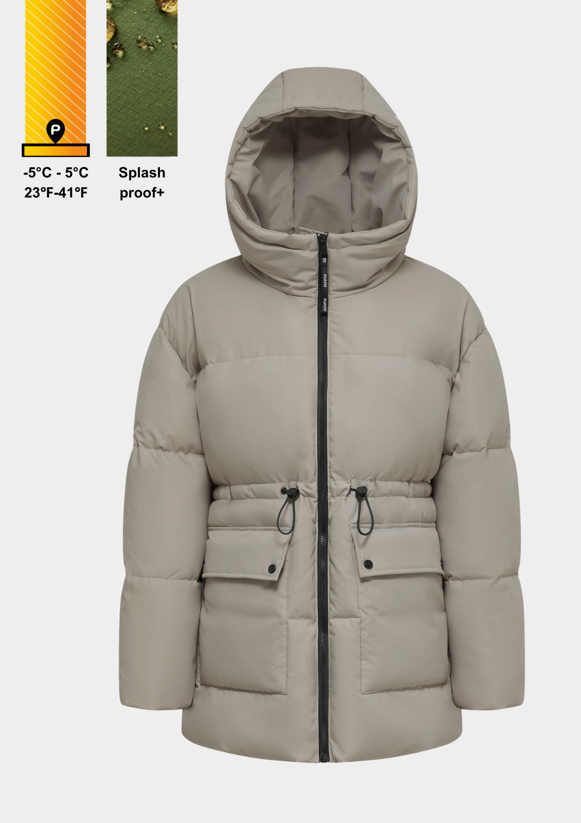 EVA | GIACCA PUFFER CON CAPPUCCIO IMPERMEABILE