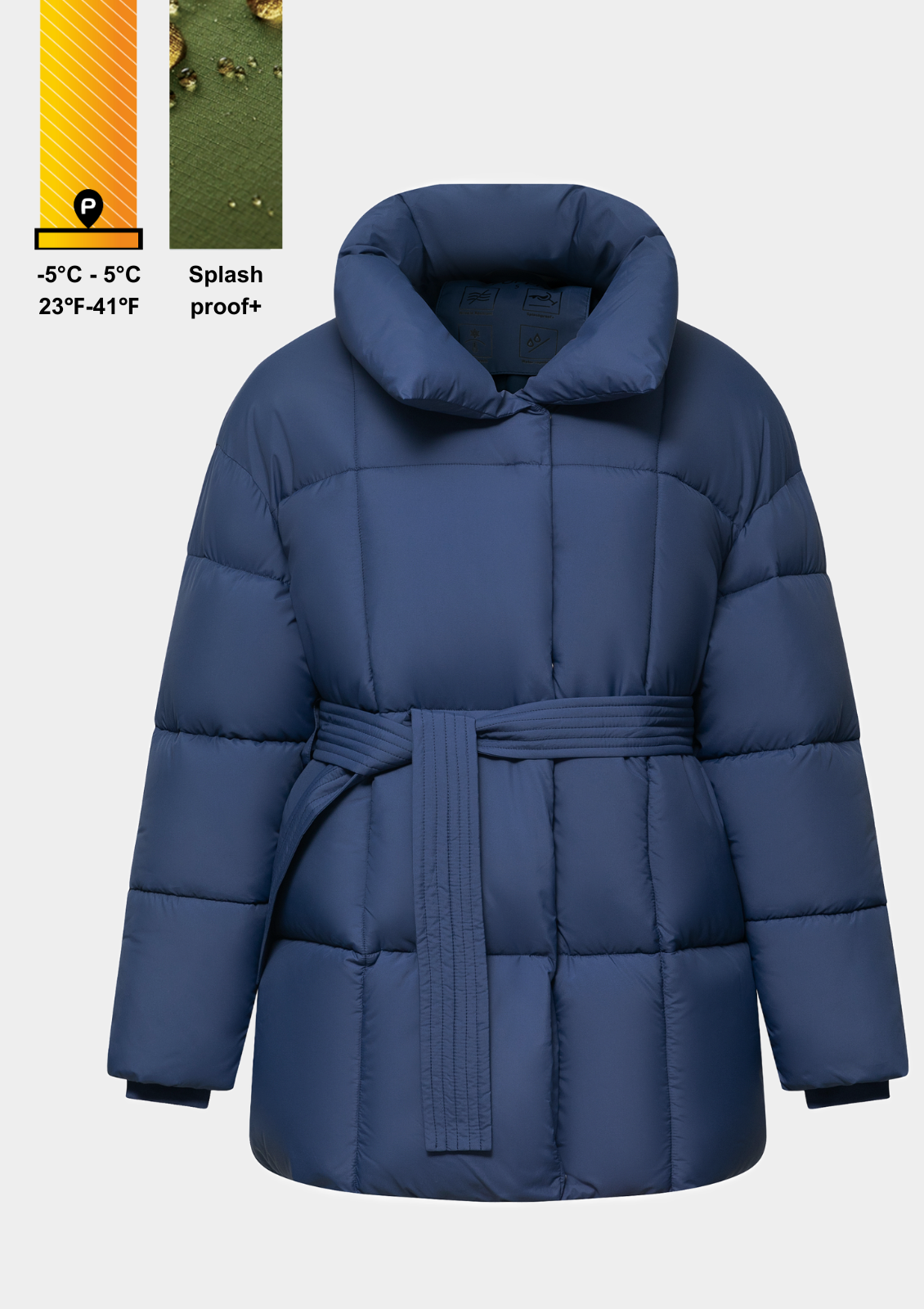 NOVA | GIACCA PUFFER CORTA CON CINTURA
