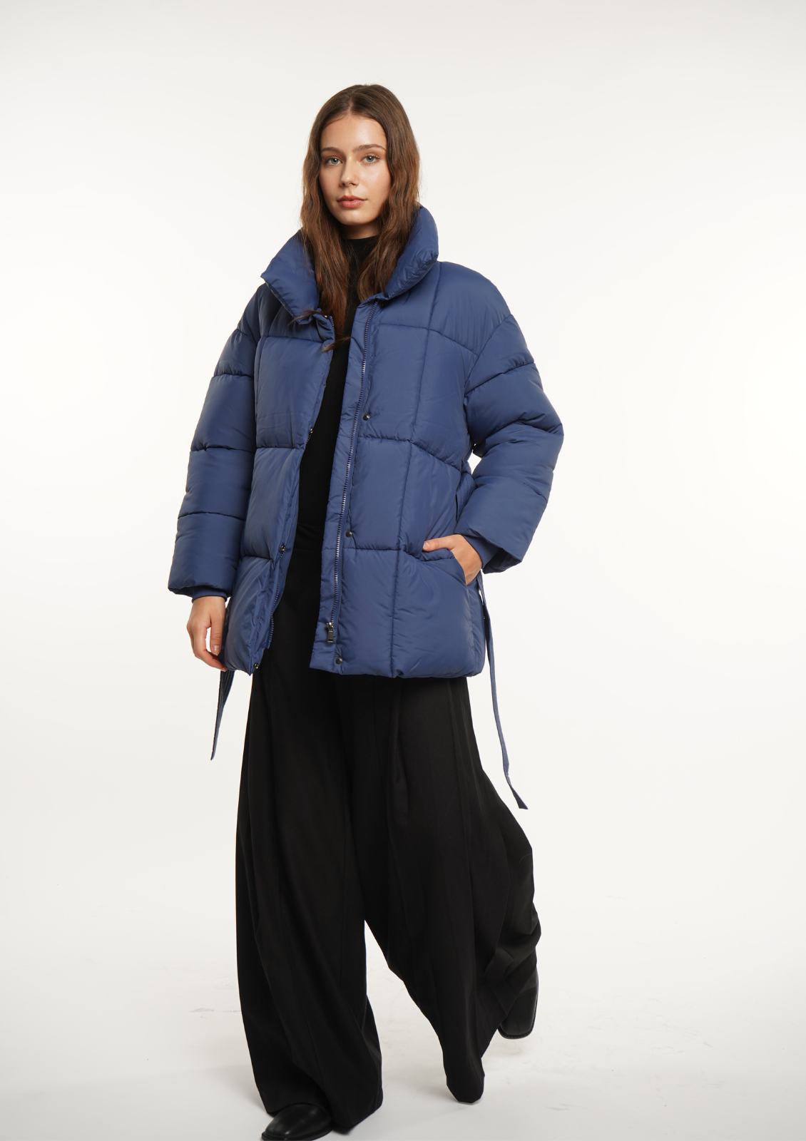 NOVA | GIACCA PUFFER CORTA CON CINTURA