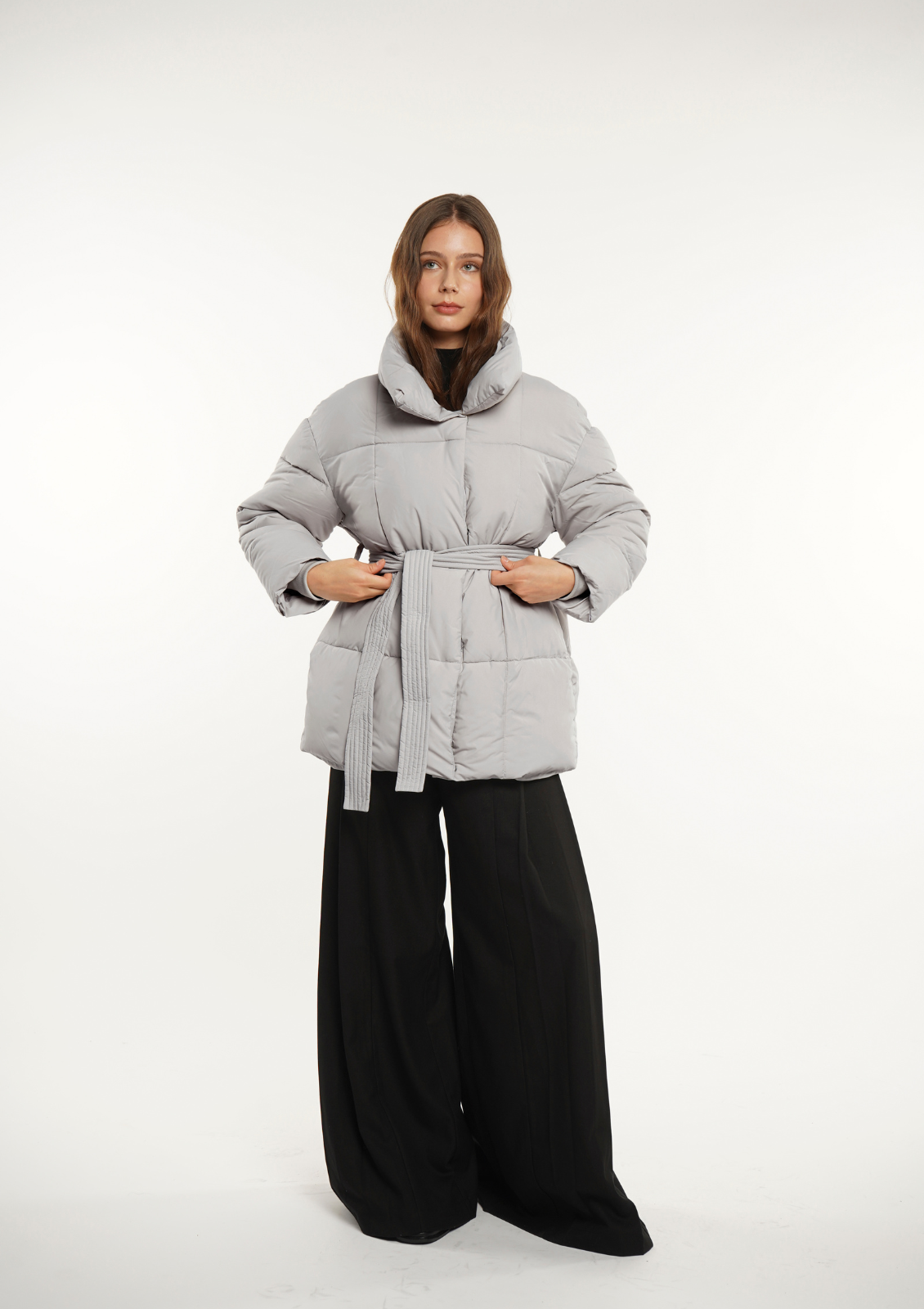 NOVA | GIACCA PUFFER CORTA CON CINTURA