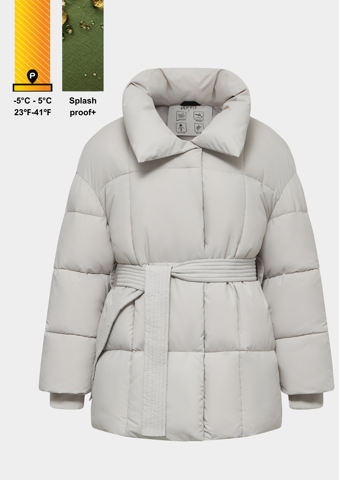 NOVA | GIACCA PUFFER CORTA CON CINTURA