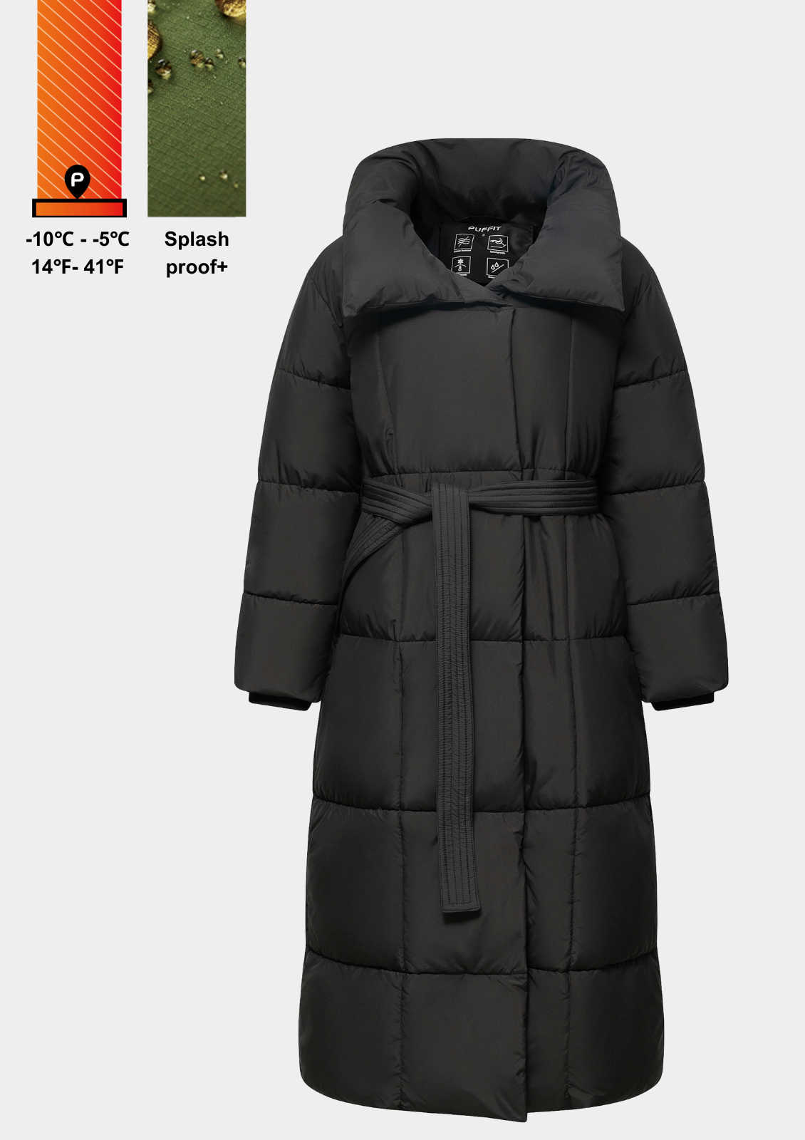 BLAIRE | GIACCA PUFFER CON BOTTONI A BULLET EXTRA LUNGA