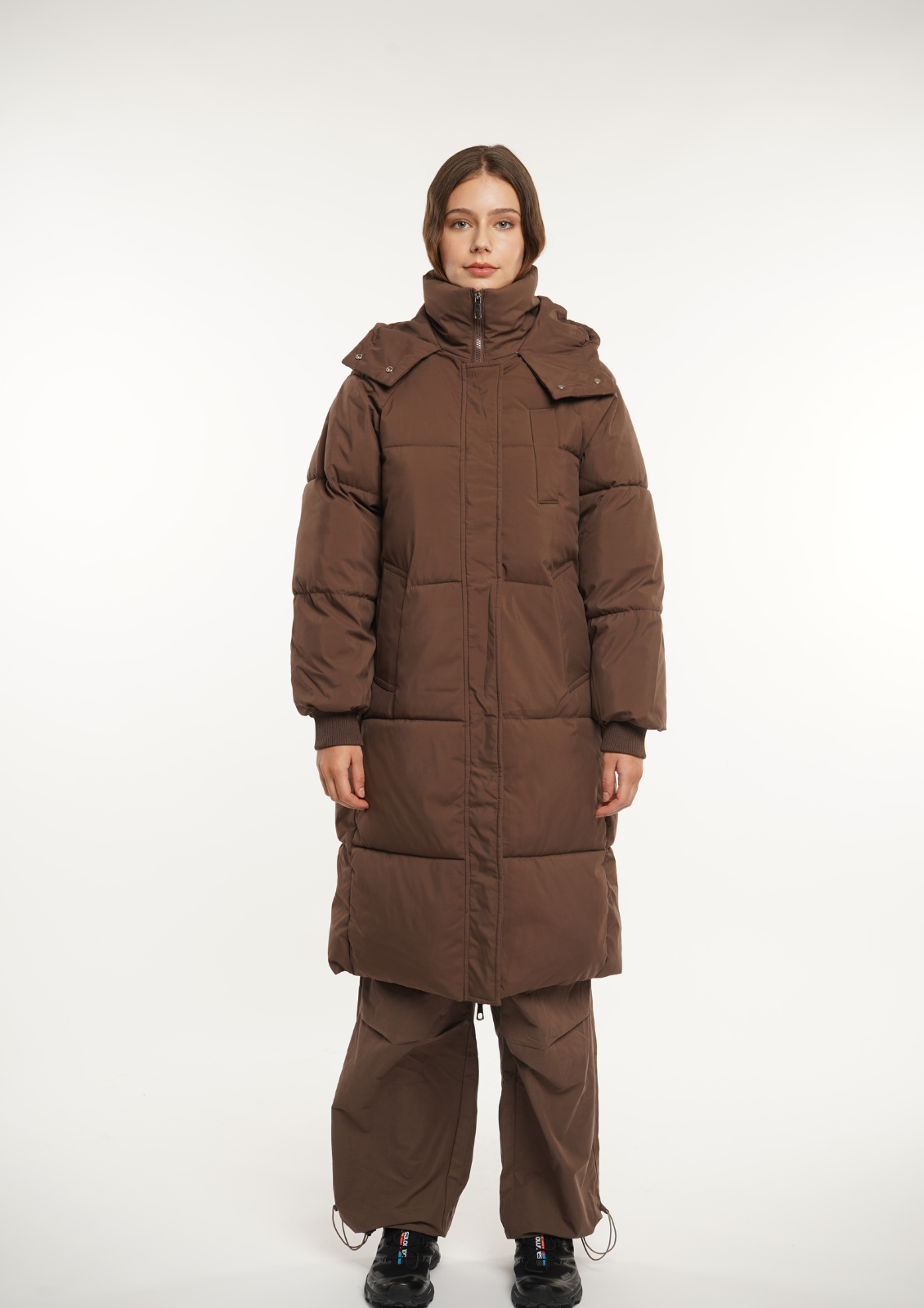 LUNA | GIACCA PUFFER LUNGA CON CAPPUCCIO