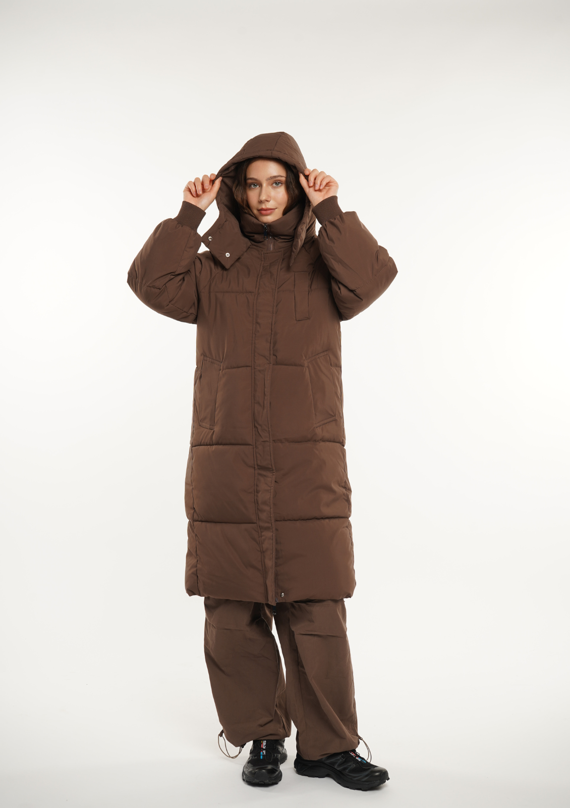LUNA | GIACCA PUFFER LUNGA CON CAPPUCCIO